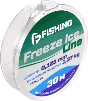 Леска монофильная F-Fishing Freeze Ice Line 30м 0.128мм 1.37кг / FFRZIL_128