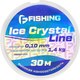 Леска монофильная F-Fishing Ice Crystal Line 30м 0.10мм / F26030-010 - 
