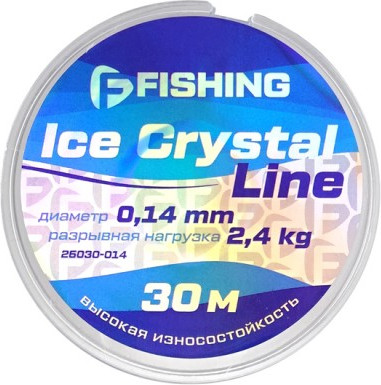 Леска монофильная F-Fishing Ice Crystal Line 30м 0.14мм / F26030-014 -