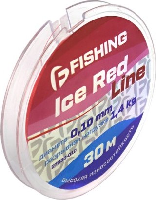 Леска монофильная F-Fishing Ice Red Line 30м 0.10мм / F27030-010