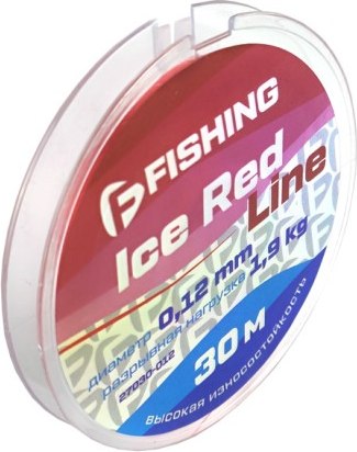 Леска монофильная F-Fishing Ice Red Line 30м 0.12мм / F27030-012