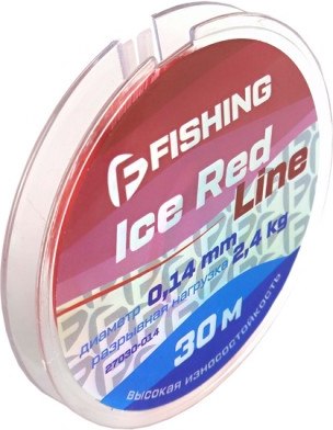 Леска монофильная F-Fishing Ice Red Line 30м 0.14мм / F27030-014