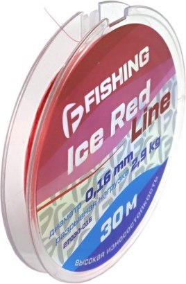 Леска монофильная F-Fishing Ice Red Line 30м 0.16мм / F27030-016