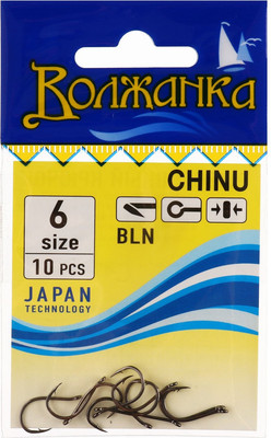 Набор крючков рыболовных Волжанка Chinu / SW-007-6 (10шт) - 