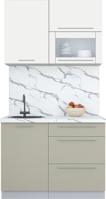 Кухонный гарнитур Интерлиния Мила Пластик 1.1 В (зефирный/латте/белый гранит) -