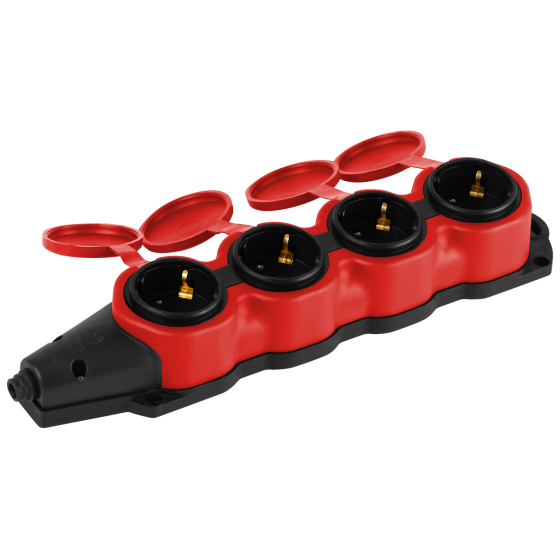 Колодка удлинителя ЭРА KX-4e-RED-IP44 / Б0068456 — фото 2