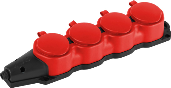 Колодка удлинителя ЭРА KX-4e-RED-IP44 / Б0068456