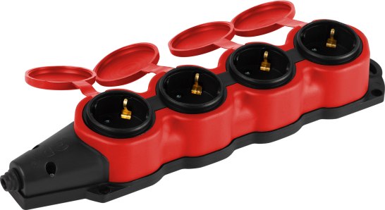 Колодка удлинителя ЭРА KX-4e-RED-IP44 / Б0068456