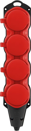 Колодка удлинителя ЭРА KX-4e-RED-IP44 / Б0068456