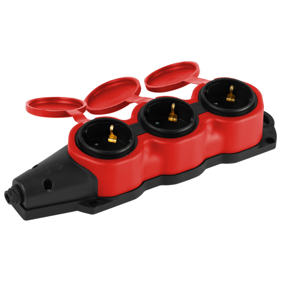Колодка удлинителя ЭРА KX-3e-RED-IP44 / Б0068393 — фото 2