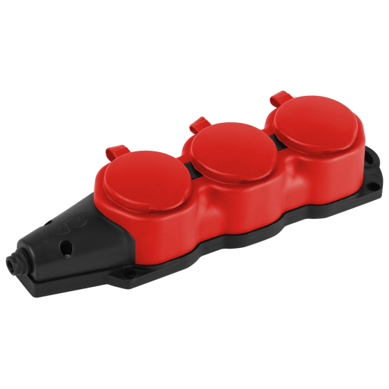Колодка удлинителя ЭРА KX-3e-RED-IP44 / Б0068393