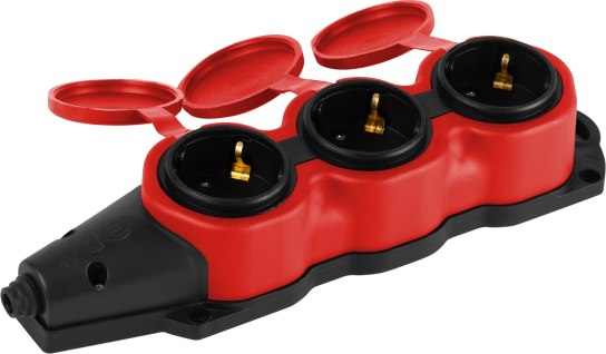 Колодка удлинителя ЭРА KX-3e-RED-IP44 / Б0068393