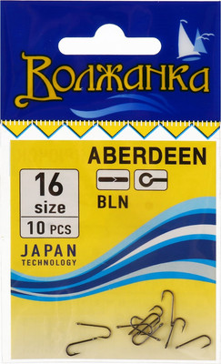 Набор крючков рыболовных Волжанка Aberdeen 16 / SW-119-16 (10шт) - 