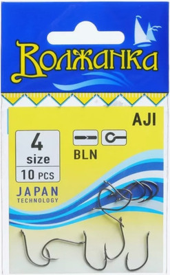 Набор крючков рыболовных Волжанка Aji / SW-016-4 (10шт) - 
