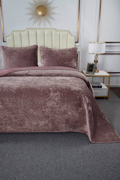 Набор текстиля для спальни Sofi de Marko Патрисия 160x220 / Пок-П-160x220пр1 (пепельная роза 1)