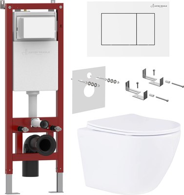 Унитаз подвесной с инсталляцией Asten Readle Zentralmodul AR0601-185W - 