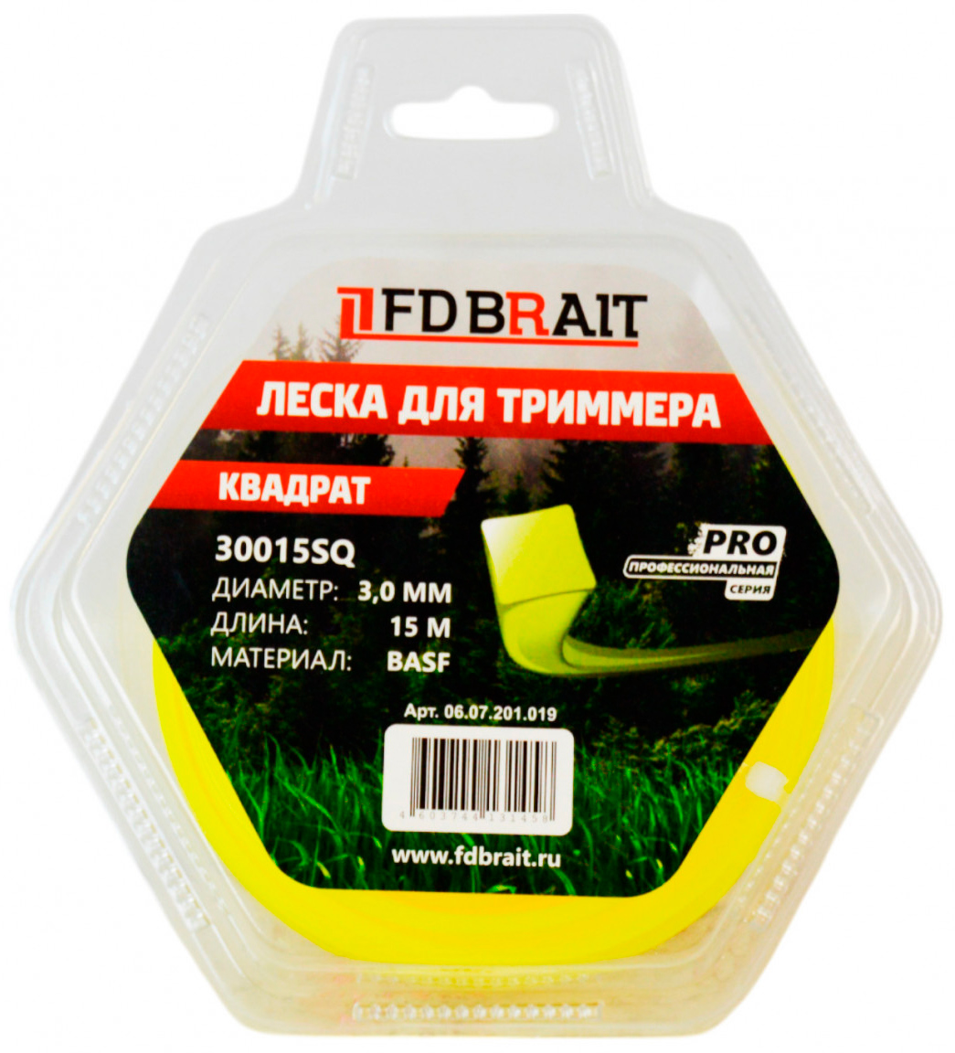 Леска для триммера Brait BR 3.0x15 / 30015SQ PRO