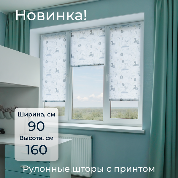 Рулонная штора Franc Gardiner Print Сказочный лес 90х160 / 9403218121 (серый)