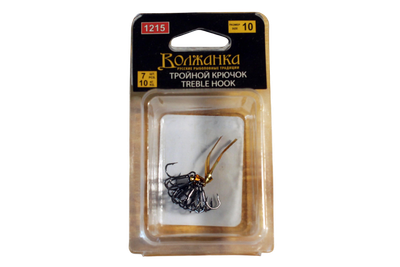 Набор крючков рыболовных Волжанка Treble Hook / 1215-10 (7шт) -