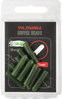 Набор отбойников для рыболовной оснастки Волжанка Buffer Beads 25мм / EBSVBB-TG (10шт, зеленый) -