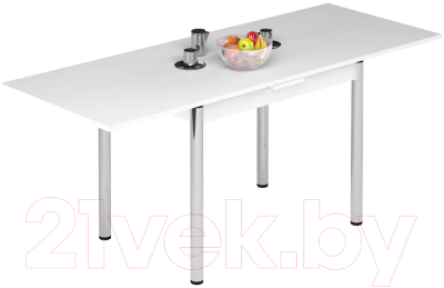 Обеденный стол Импэкс Марсель 1Р (металл хром/белый)