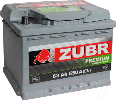 Автомобильный аккумулятор Zubr Premium New R+ (63 А/ч)