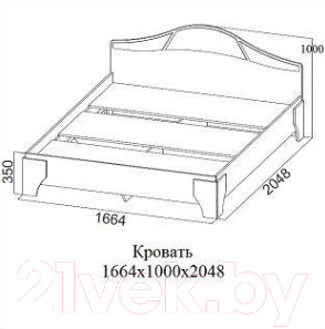 Двуспальная кровать SV-мебель Спальня Лагуна 5 160x200 (дуб венге/дуб млечный)