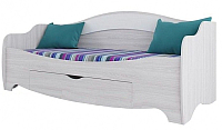 Кровать-тахта SV-мебель Акварель 1 80x200 с ящиком (ясень анкор светлый/белый матовый) - 