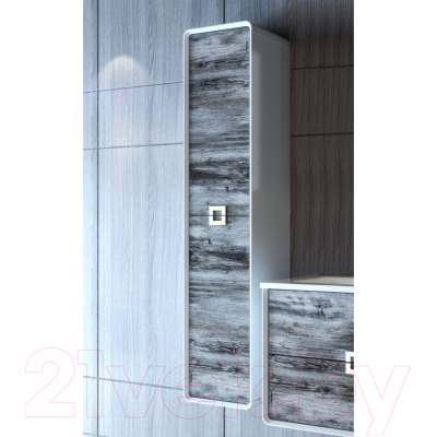 Шкаф-пенал для ванной Аква Родос Aurika / АР0002682 (серый дуб, подвесной)