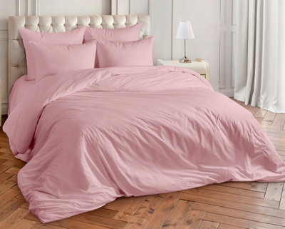 

Комплект постельного белья, Пудра Поплин 2сп с европростыней