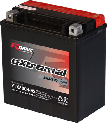 

Мотоаккумулятор, eXtremal Silver YTX20CH-BS