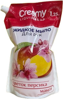 Мыло жидкое Creamy Цветок персика и манго (1.25л) -