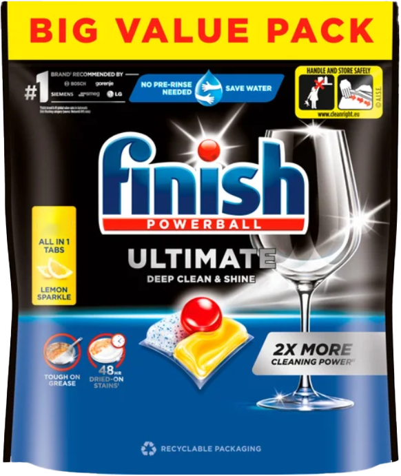 Капсулы для посудомоечных машин Finish Powerball Ultimate Лимон (120шт)