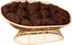 Диван садовый M-Group Мамасан / 12850505 (бежевый ротанг/коричневая подушка) - 