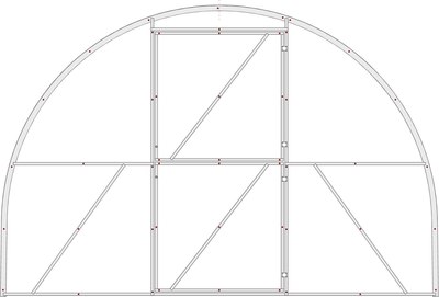 Купить Теплица ИМпласт Атлант 3х6 дуги 40х20 шаг 67 / 15328  