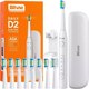 Ультразвуковая зубная щетка Bitvae BV D2 Daily Toothbrush+8 насадок+чехол+крышка+щеткодержатель (белый) - 