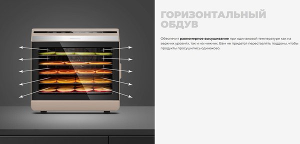 Сушильный шкаф для овощей и фруктов Redmond FD1105 (бежевый)