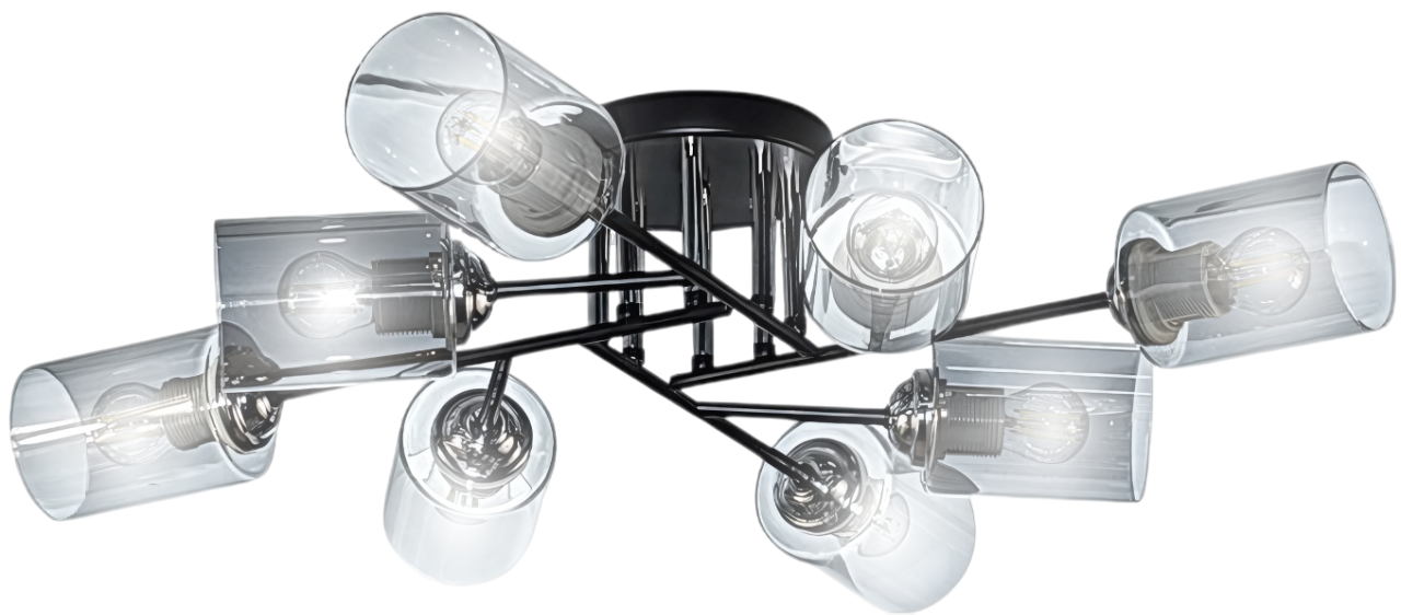 Люстра Aitin-Pro НПБ 02-8x60-102 / XA1616B/8 (черный/хром)
