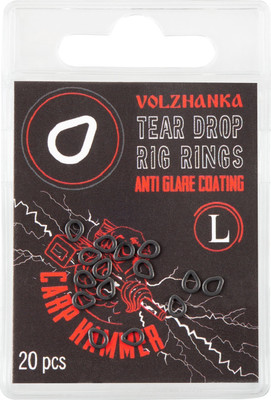 Набор заводных колец Волжанка Tear Drop Rig Rings / RVTDRR-L (20шт) -
