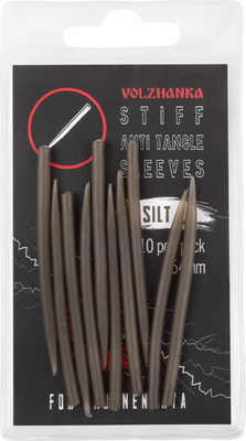 Конус для клипсы рыболовной Волжанка Semi Stiff Anti Tangle Sleeves 54мм / CVSSATS54-SI (10шт, Silt) -