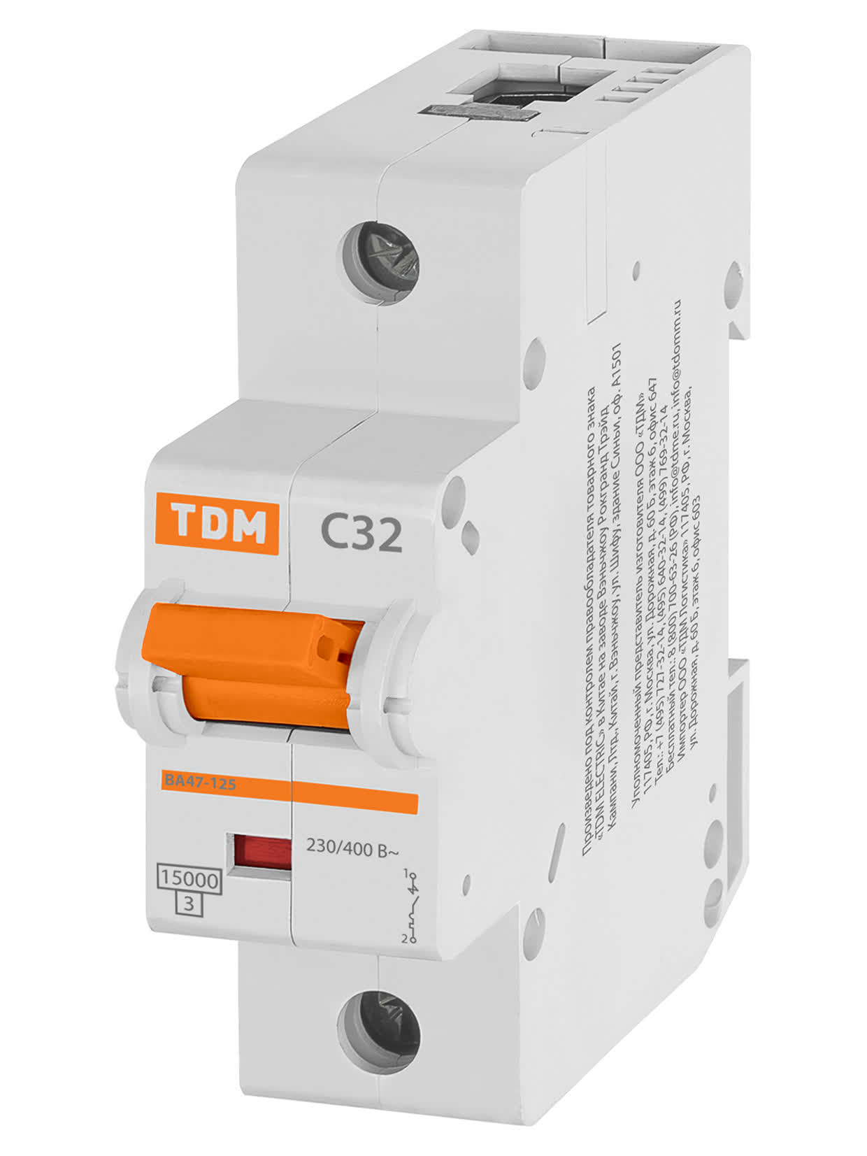 Выключатель автоматический TDM ВА47-125 1Р 32А 15кА С / SQ0208-0053
