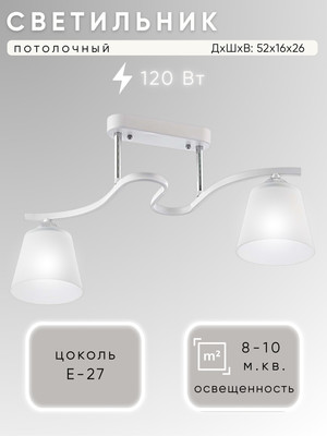 Потолочный светильник Aitin-Pro НПБ 02-2х60-101 / N3532/2 (белый/хром) -