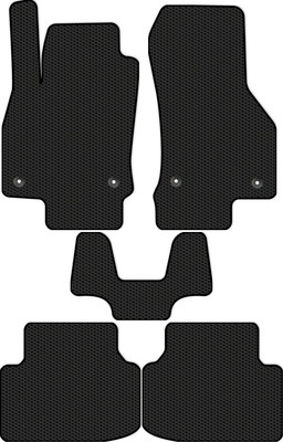 Комплект ковриков для авто Alicosta 1204_1 для Skoda Octavia III универсал/лифтбек/A7 2012-2017 (EVA соты, черный) - 