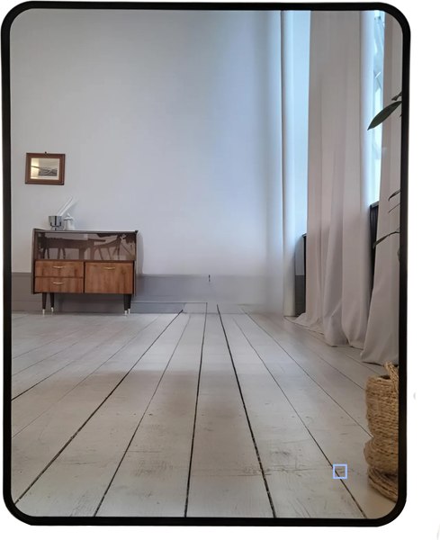Зеркало Emze 60x80 / LED.UV.SMART.60.80.CHE.4K (черный с УФ-окантовкой и подсветкой)