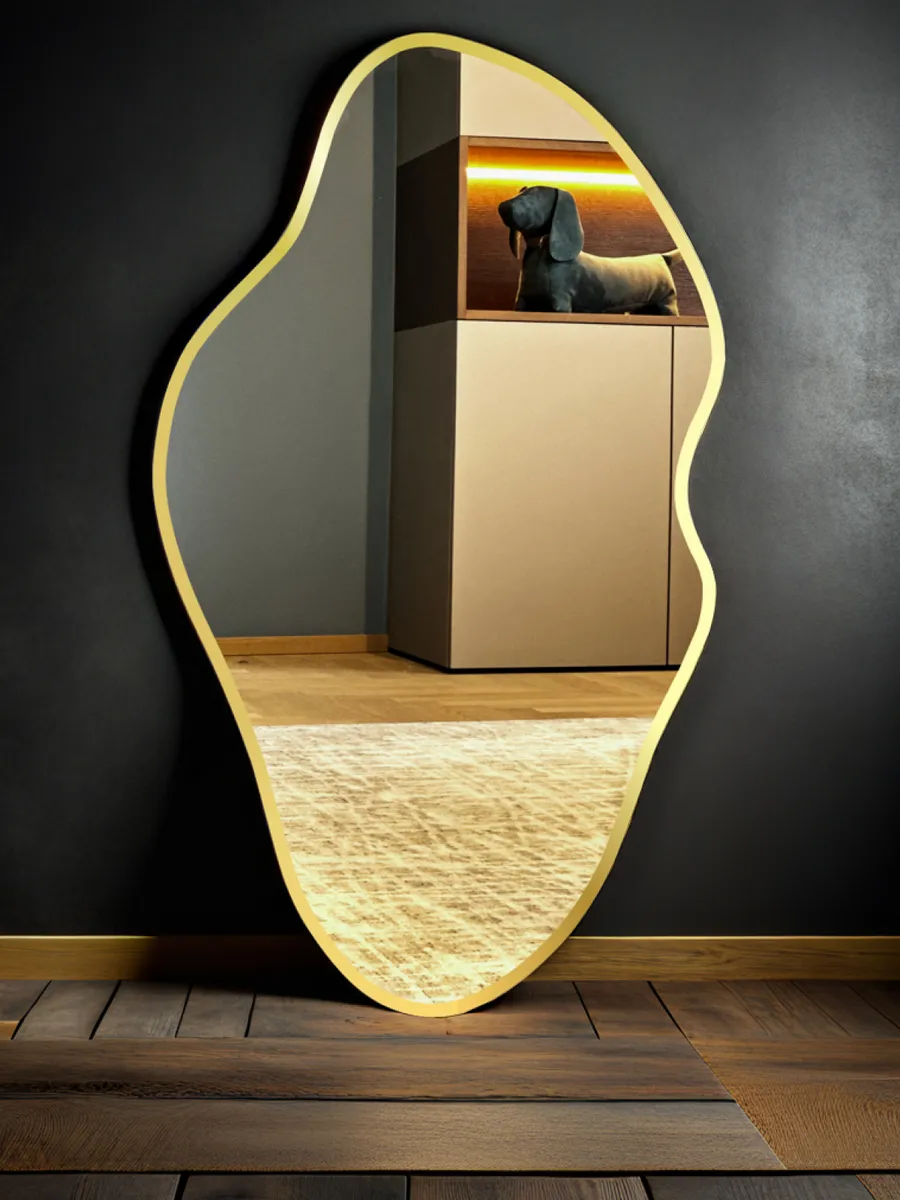 Зеркало Emze 45x77 / LED.UV.NF.45.77.AUR.SW.4K (золото с УФ-окантовкой и подсветкой) — фото 1