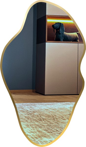 Зеркало Emze 45x77 / LED.UV.NF.45.77.AUR.4K (золото с УФ-окантовкой и подсветкой)