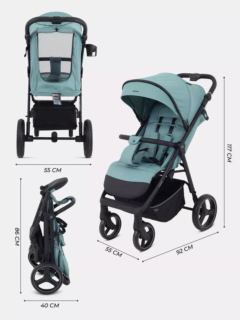 Детская прогулочная коляска MOWbaby Nimbus / MB103 (мятный) — фото 3