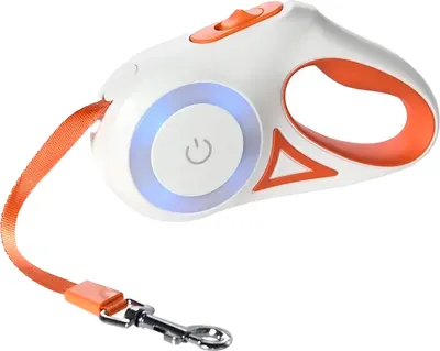 Поводок-рулетка Red Bow с LED подсветкой / YL124183-A (оранжевый) - 