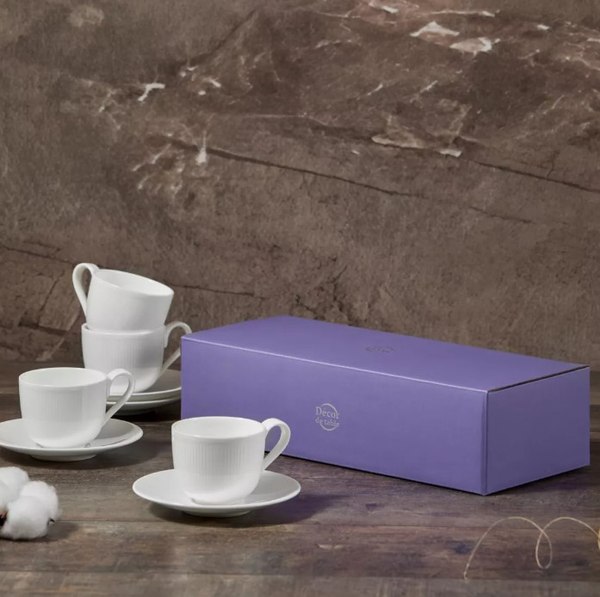 Набор для чая/кофе Decor de table Плиссе / DDT-GB0097/GB0098-4 %rs_city_gde%