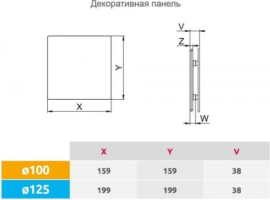 Вентилятор накладной Awenta KWS125CZ-PTCB125P-ZZ125